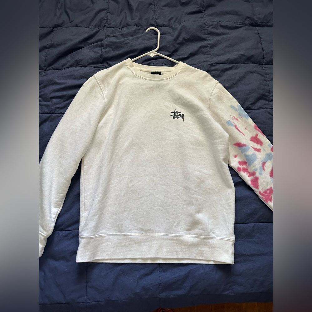 Stussy white sweatshirt in size Small